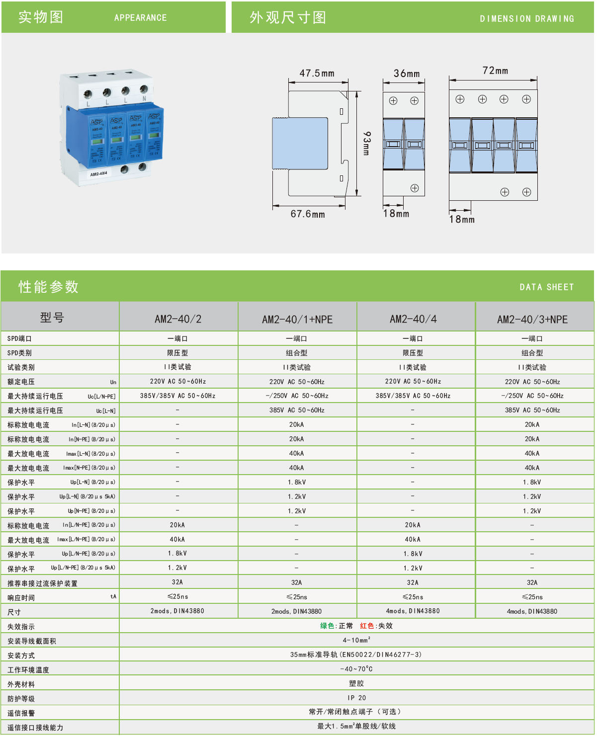 AM2-40/4-S雷迅限压型电涌保护器：高效能的技术解