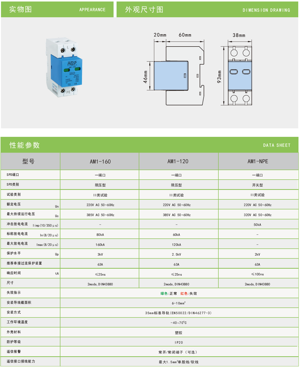 AM1-120-3P+N-S 雷迅电涌保护器：高效防护，智能