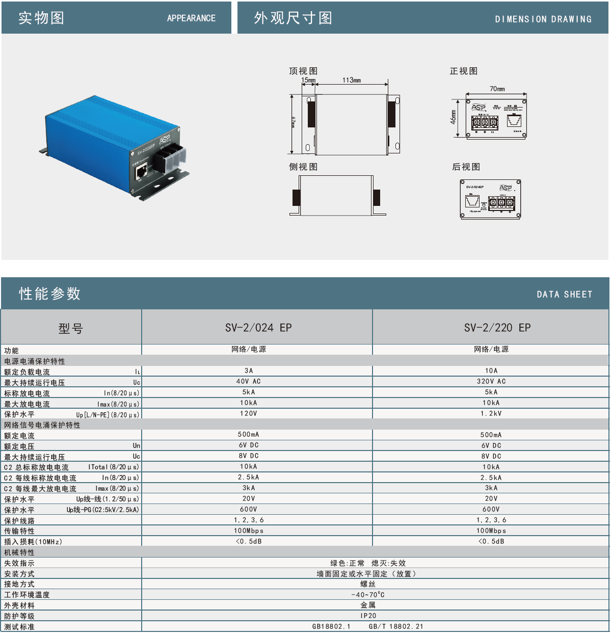 SV-2/024EP雷迅网络二合一防雷器：高效防护，守护