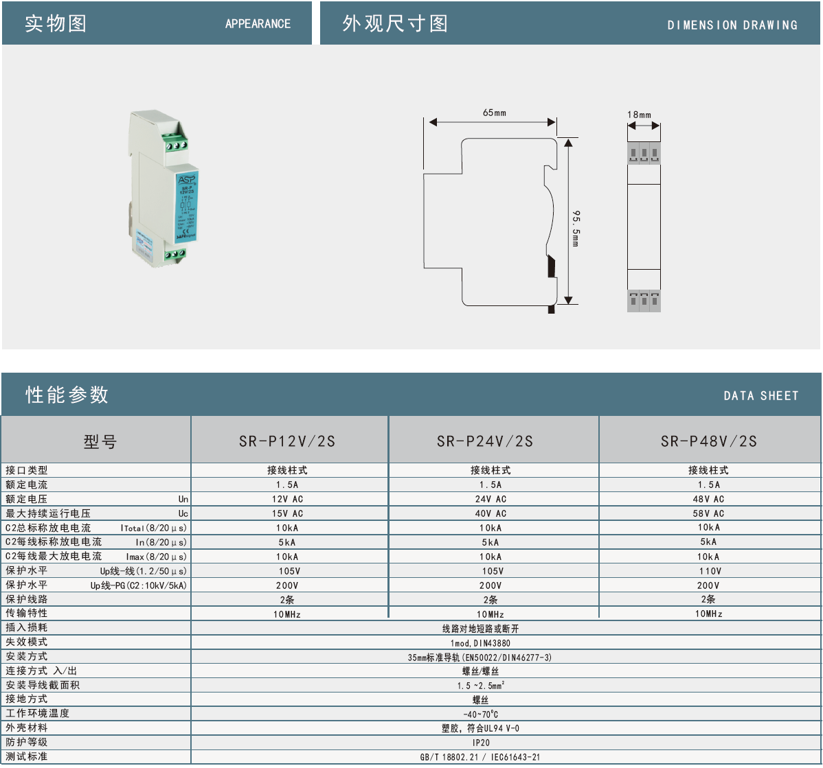 SR-P24V/2S雷迅大功率控制信号防雷器：工业级雷电防护解决方案