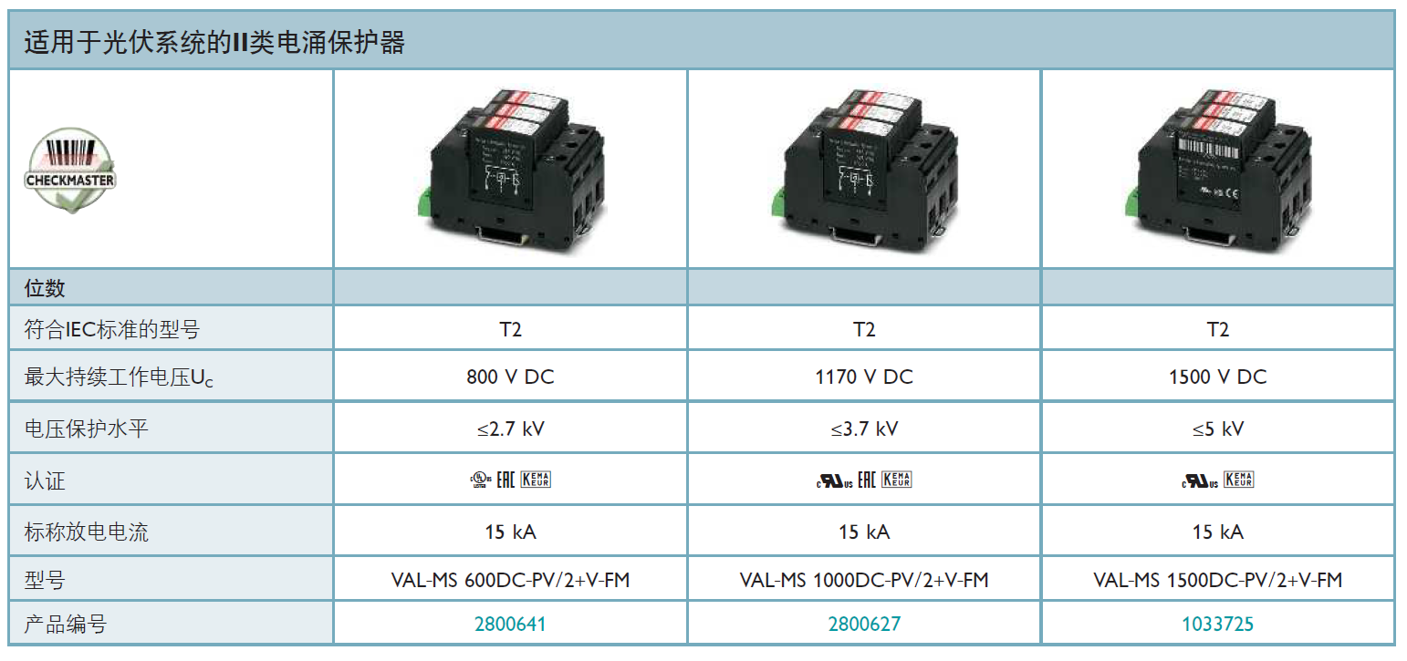 VAL-MS 600DC-PV/2+V-FM(2800641)，VAL-MS 1000DC-PV/2+V-FM(2800627)，VAL-MS 1500DC-PV/2+V-FM(1033725)
