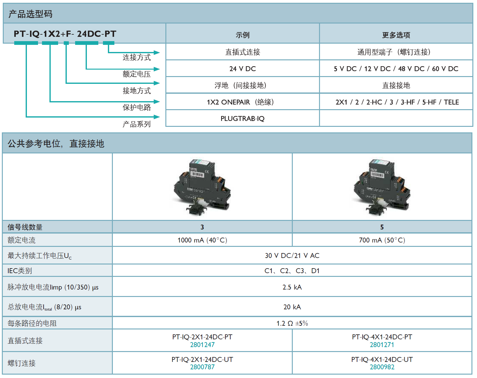 PT-IQ-4X1-24DC-PT(2801271)，PT-IQ-4X1-24DC-UT(2800982)，PT-IQ-2X1-24DC-PT(2801247)，PT-IQ-2X1-24DC-UT(2800787)