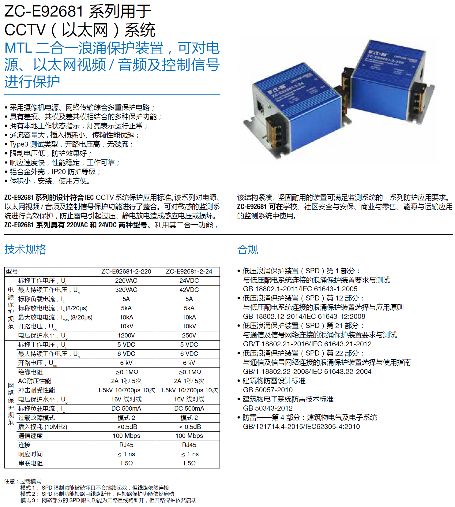 ZC-E92681-2-24 MTL二合一防雷器：高效防护，守护