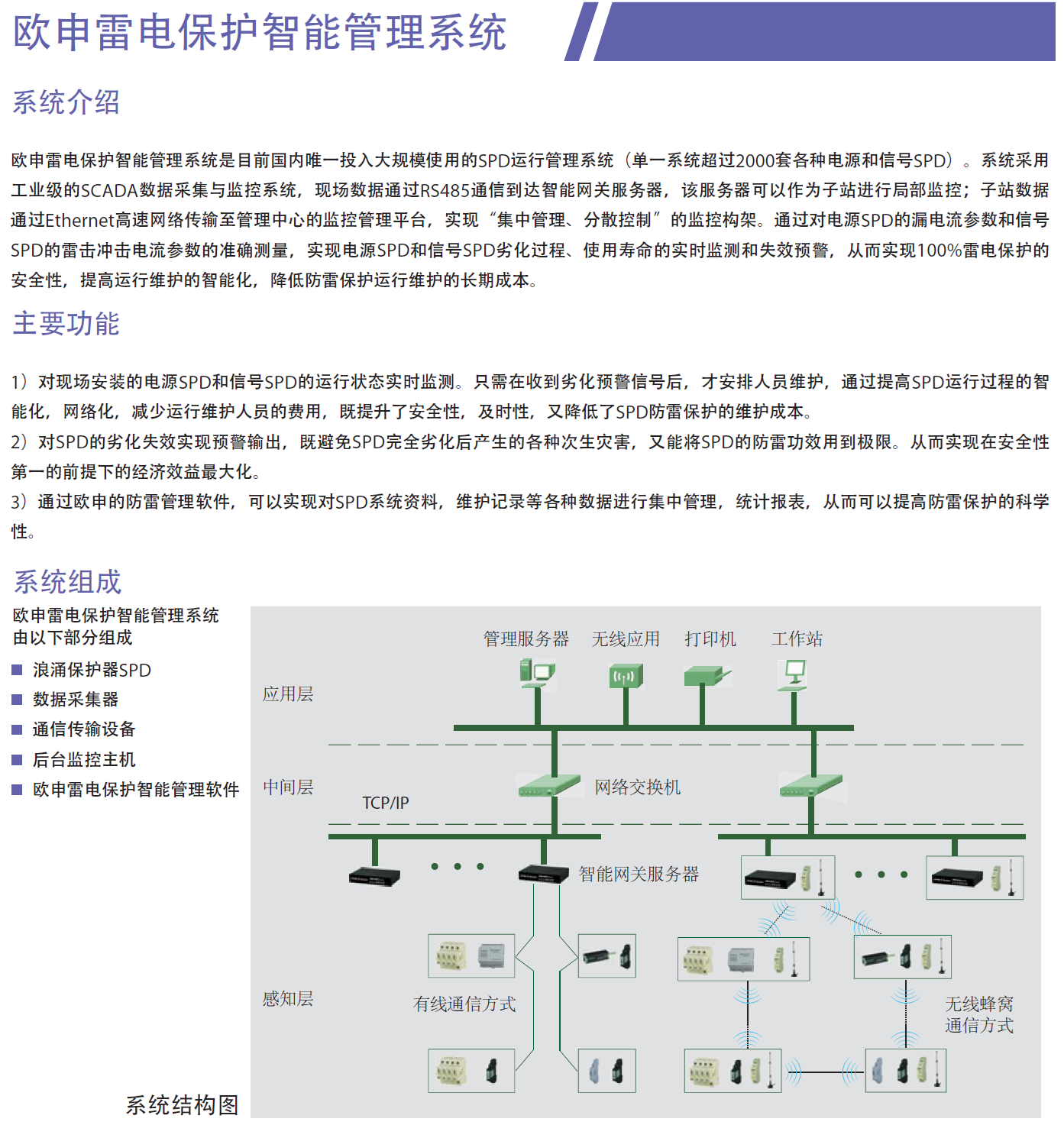 EPS-DTU-02欧申雷电保护智能管理系统解析：智能防