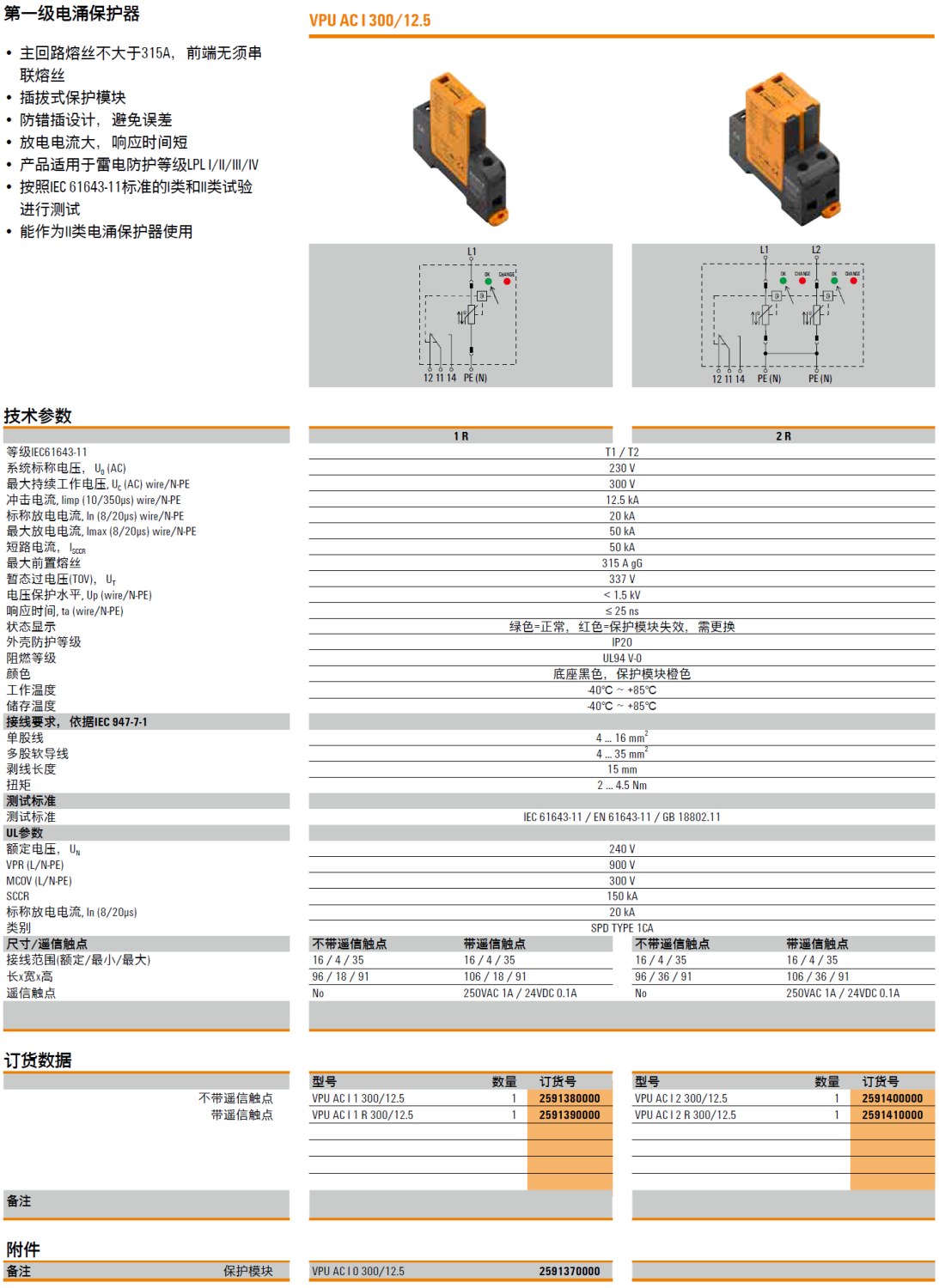 VPU AC I 1 300/12.5(2591380000)，VPU AC I 1 R 300/12.5(2591390000)，VPU AC I 0 300/12.5(2591370000)，VPU AC I 2 300/12.5(2591400000)，VPU AC I 2 R 300/12.5(2591410000)